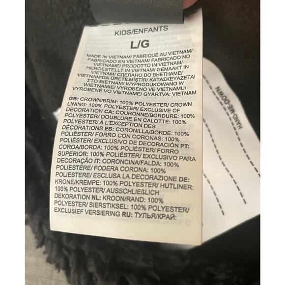 Newt The North Face Kids Size L 10-12Yrs Shasta Black Cozy Trapper Hat - Picture 11 of 15